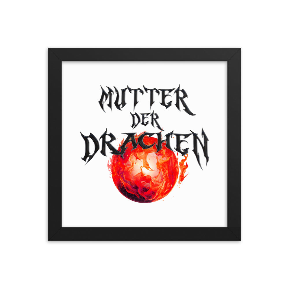 @aboutmelly87 - "Mutter der Drachen" Schwarz Gerahmte Leinwand