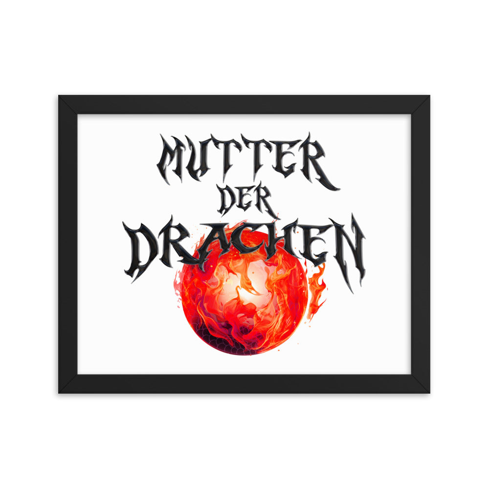 @aboutmelly87 - "Mutter der Drachen" Schwarz Gerahmte Leinwand