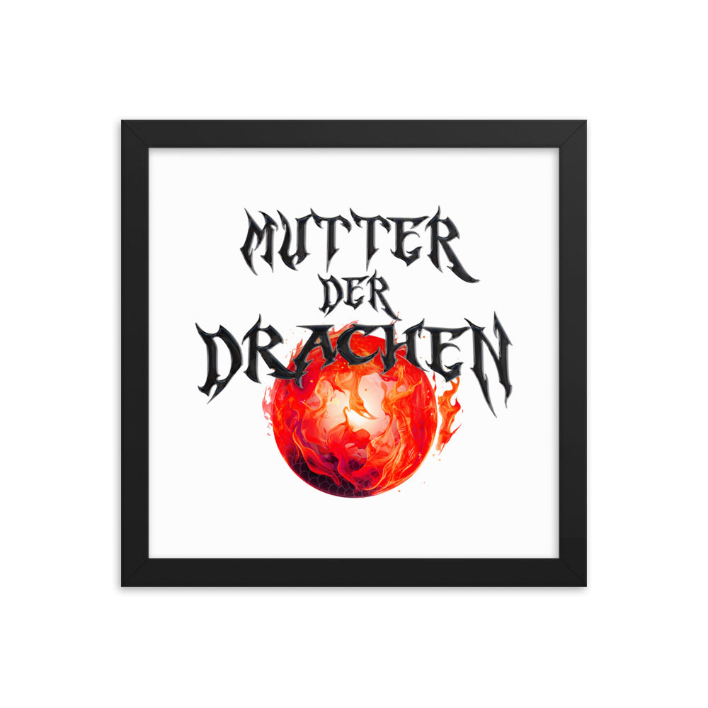 @aboutmelly87 - "Mutter der Drachen" Schwarz Gerahmte Leinwand