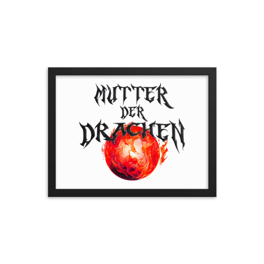 @aboutmelly87 - "Mutter der Drachen" Schwarz Gerahmte Leinwand