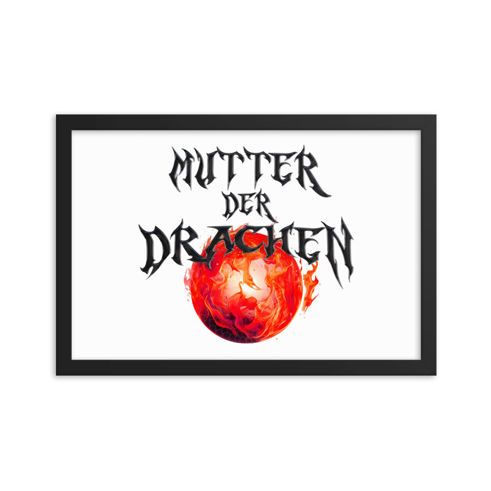 @aboutmelly87 - "Mutter der Drachen" Schwarz Gerahmte Leinwand