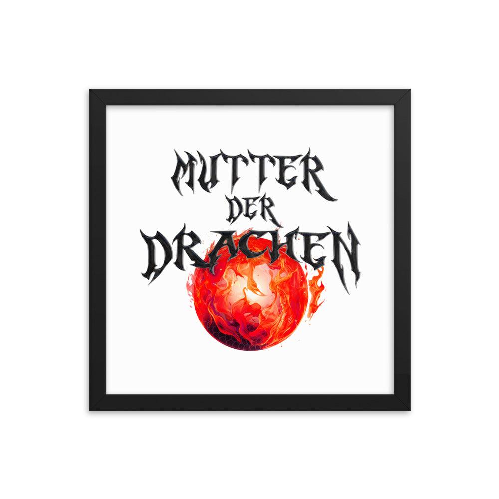 @aboutmelly87 - "Mutter der Drachen" Schwarz Gerahmte Leinwand