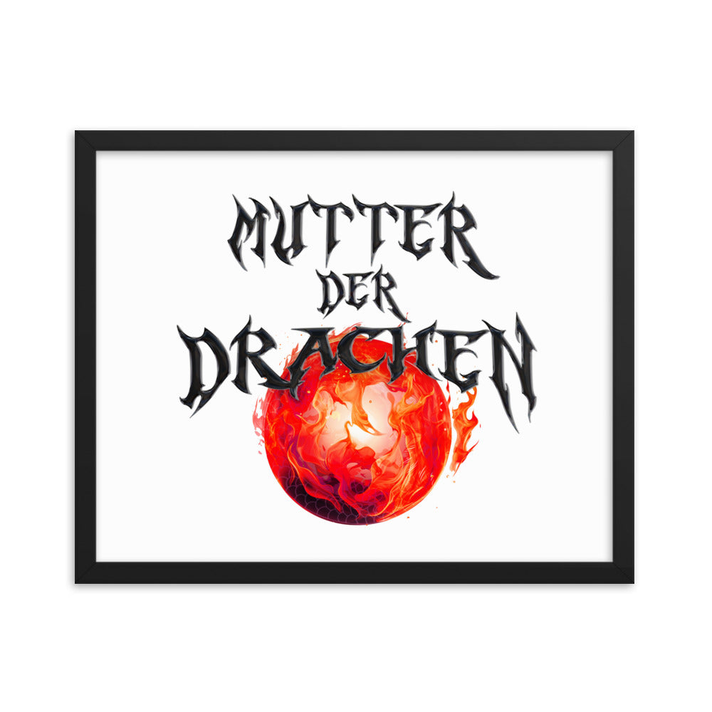 @aboutmelly87 - "Mutter der Drachen" Schwarz Gerahmte Leinwand