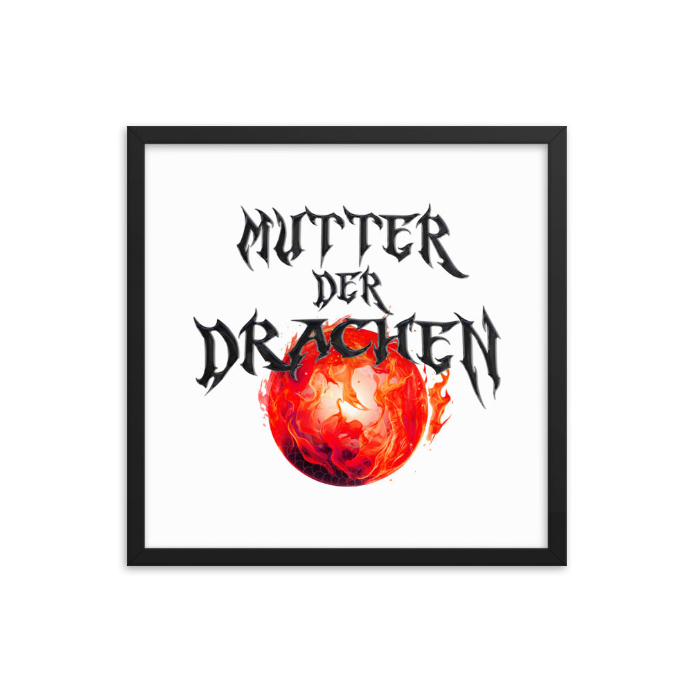 @aboutmelly87 - "Mutter der Drachen" Schwarz Gerahmte Leinwand