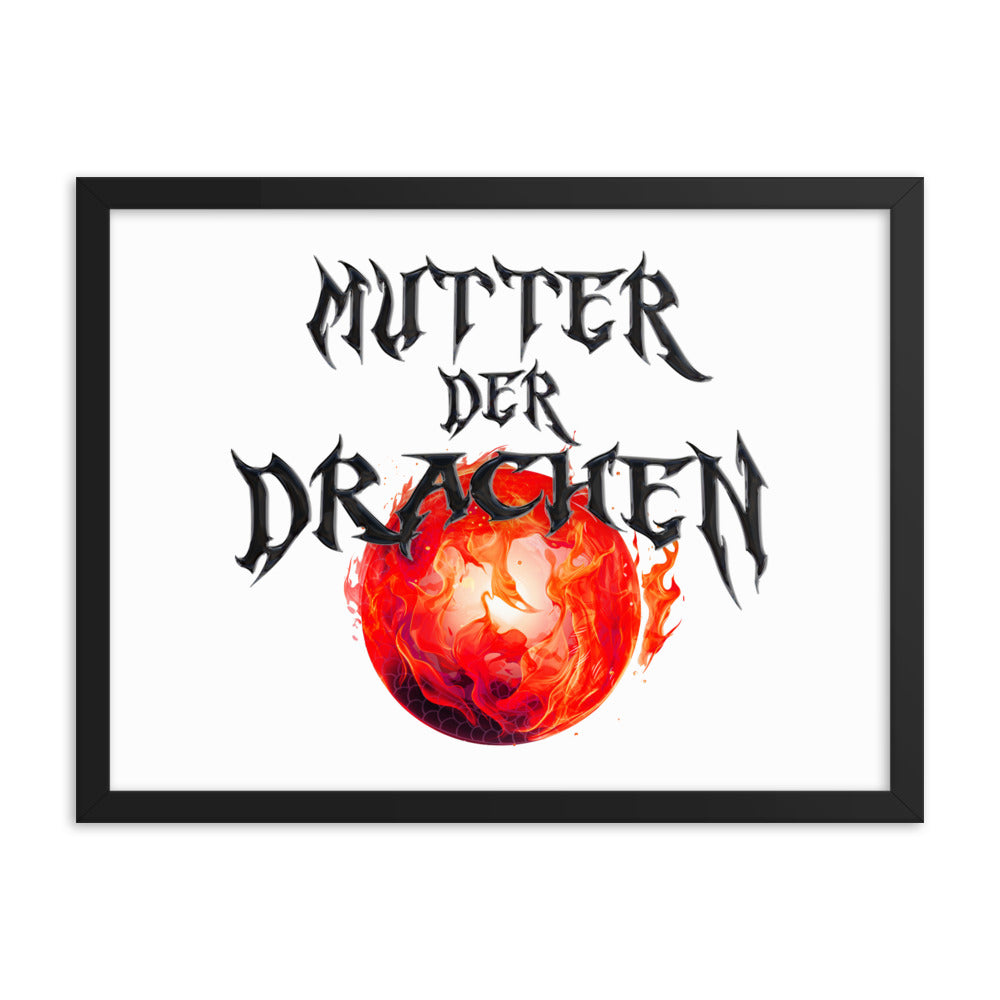 @aboutmelly87 - "Mutter der Drachen" Schwarz Gerahmte Leinwand