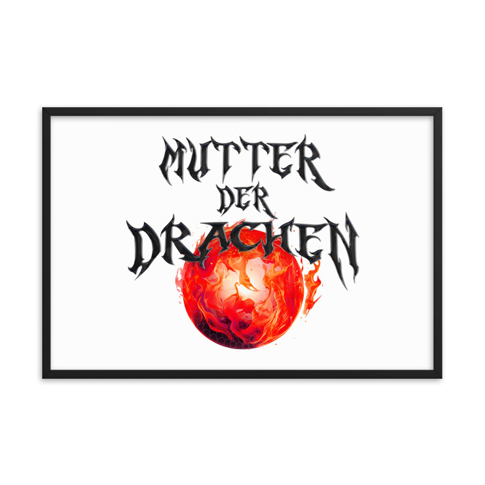 @aboutmelly87 - "Mutter der Drachen" Schwarz Gerahmte Leinwand