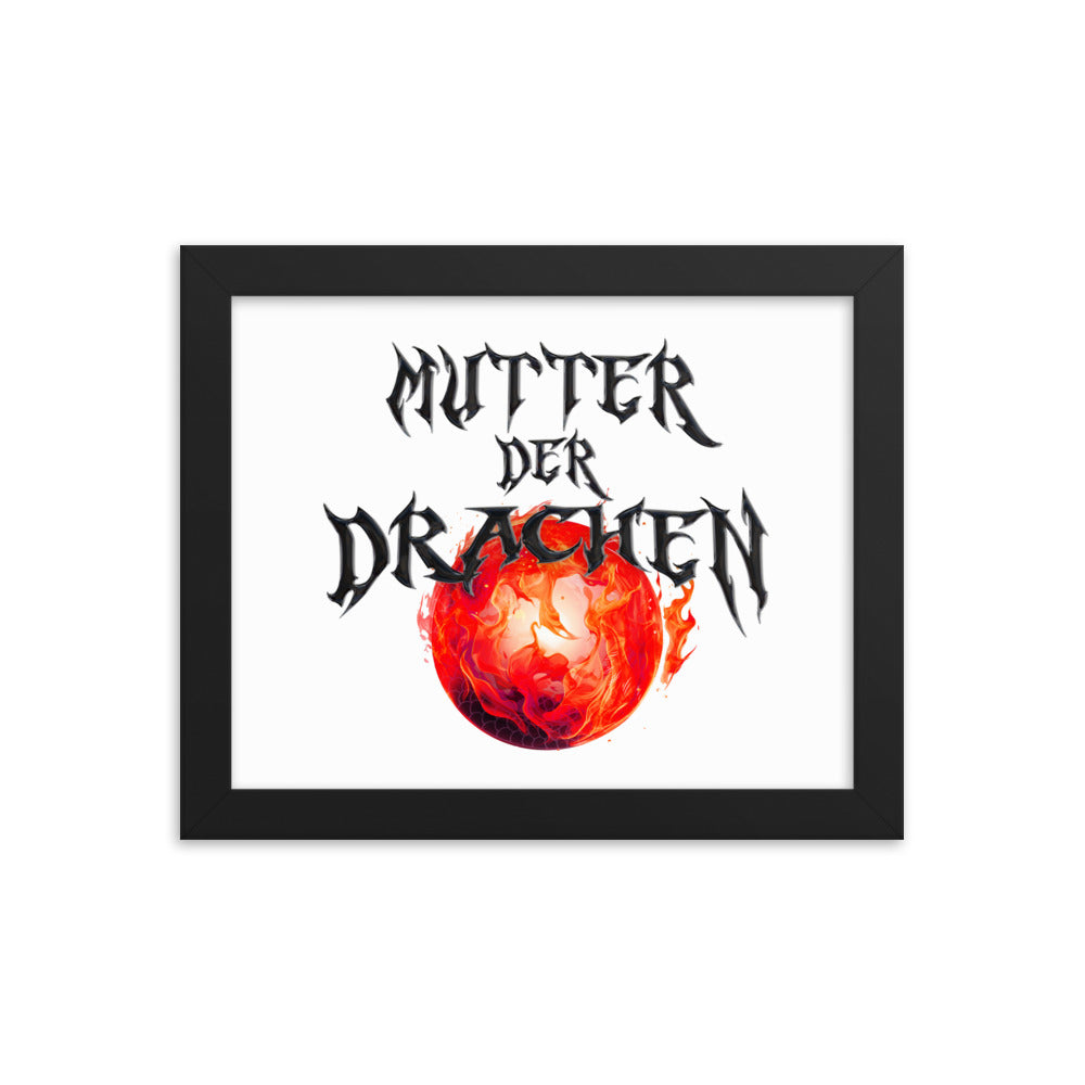 @aboutmelly87 - "Mutter der Drachen" Schwarz Gerahmte Leinwand