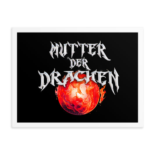 @aboutmelly87 - "Mutter der Drachen" Weiß Gerahmte Leinwand