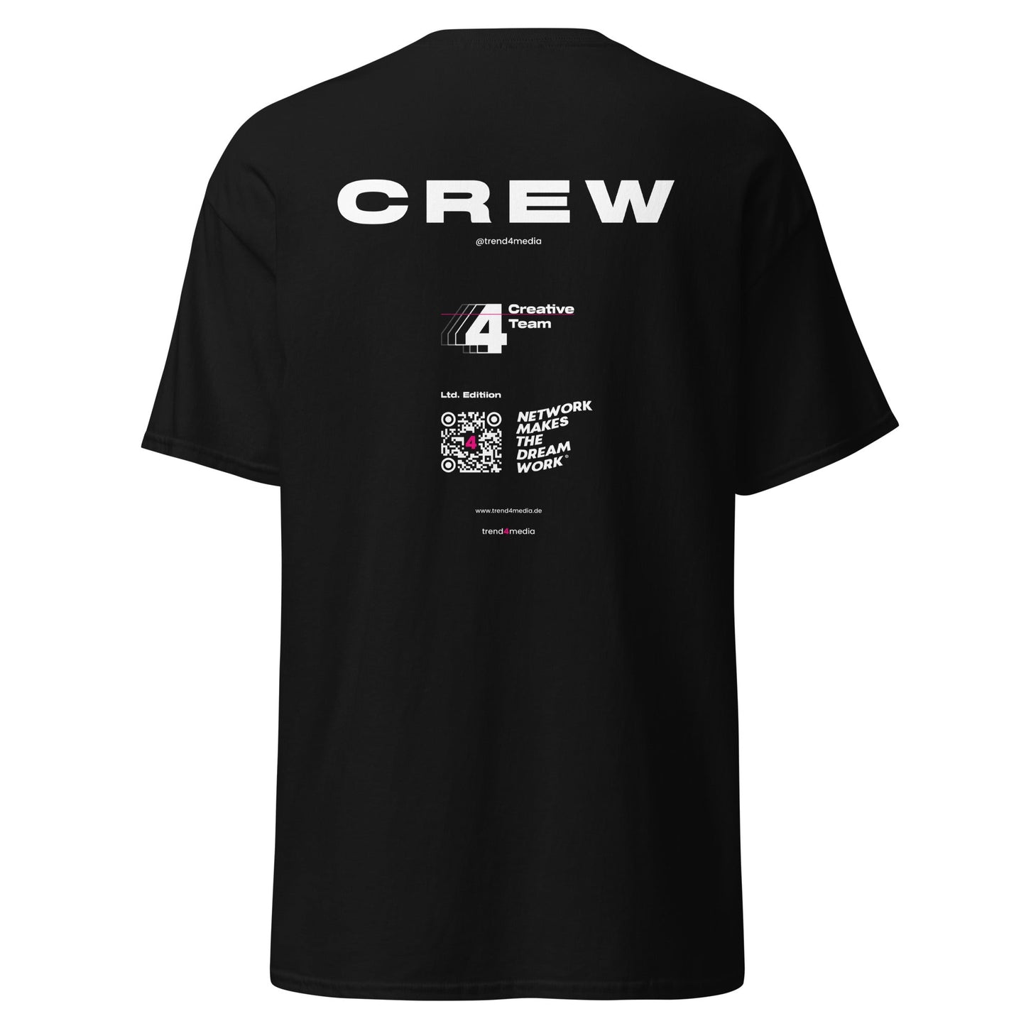 T4M "CREW" | 4-Emblem Links Stick - T-Shirt Schwarz SS/24 - 4-ground